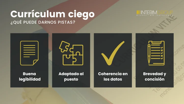 Imagen corporativa destacada para el artículo del blog sobre currículum ciego por INTERIM GROUP