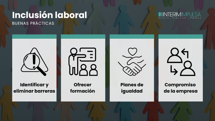 Imagen destacada sobre la inclusión laboral en la empresa y las buenas prácticas para el artículo del blog por INTERIM GROUP
